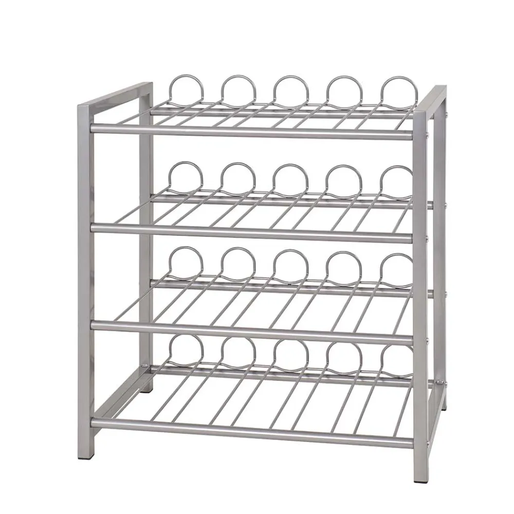 Wohnen Flaschen Ablageregal Aranon in Silber