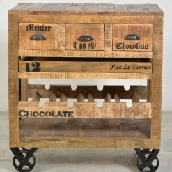 Wohnen Flaschenkommode Indri auf Rollen