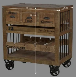 Wohnen Flaschenkommode Indri auf Rollen