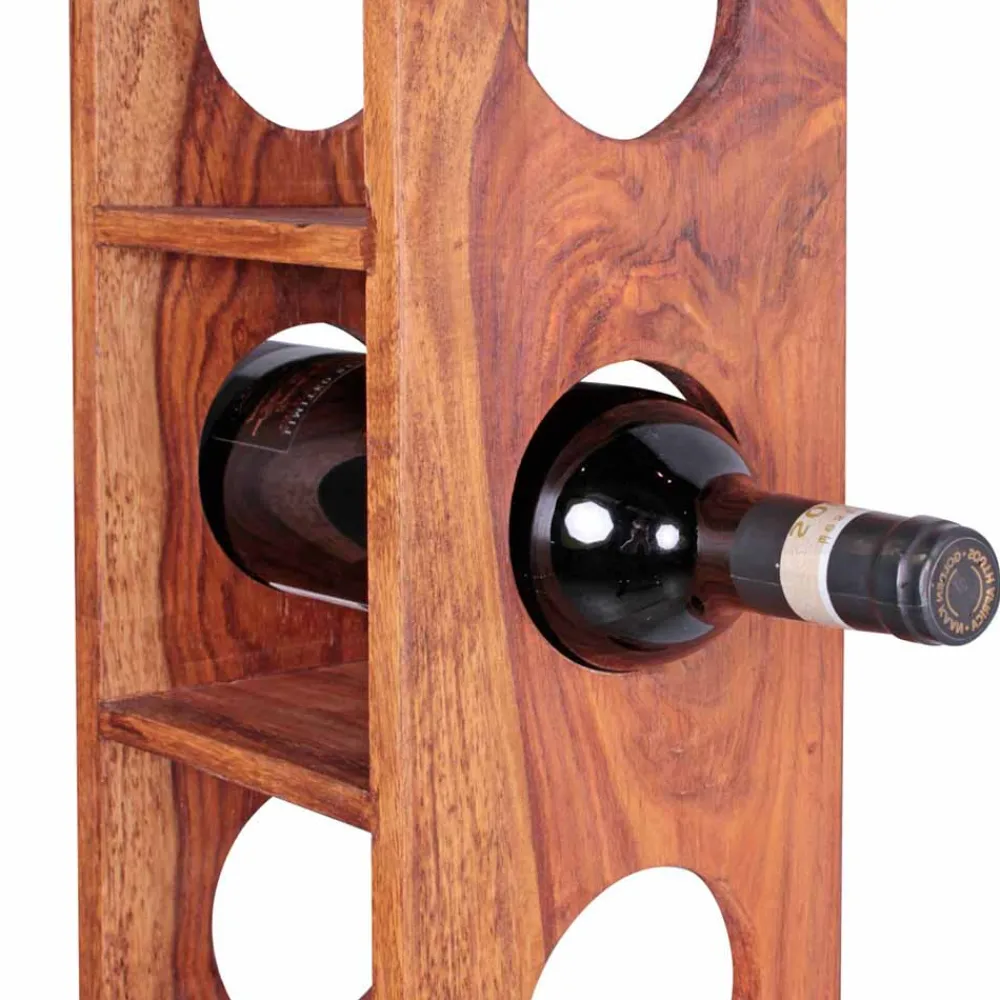 Wohnen Esszimmerschränke*Flaschenregal Hoslo aus Massivholz Sheesham
