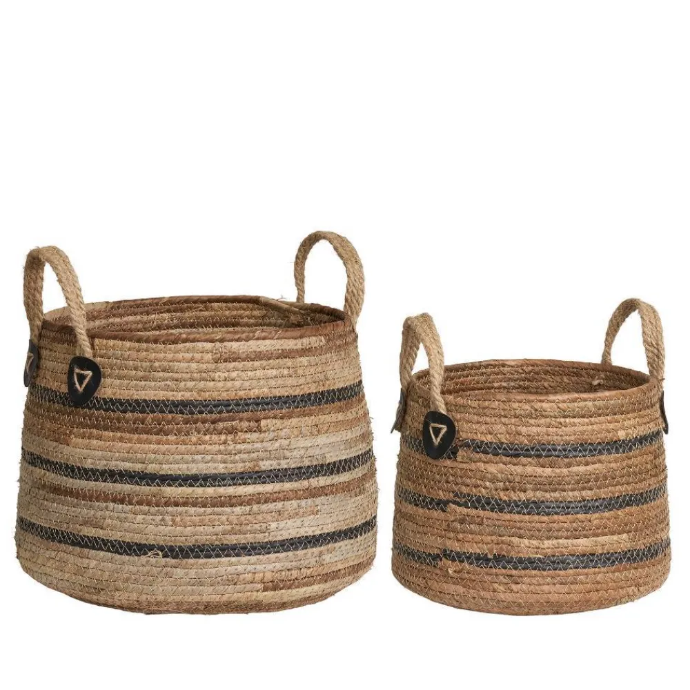 Wohnen Flechtkorb Set aus Bananenblatt - Avocado (zweiteilig)