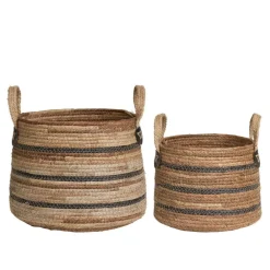 Wohnen Flechtkorb Set aus Bananenblatt - Avocado (zweiteilig)