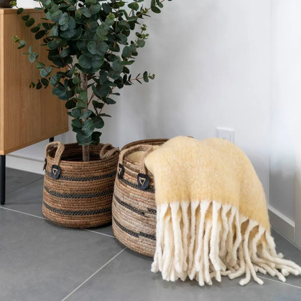 Wohnen Flechtkorb Set aus Bananenblatt - Avocado (zweiteilig)