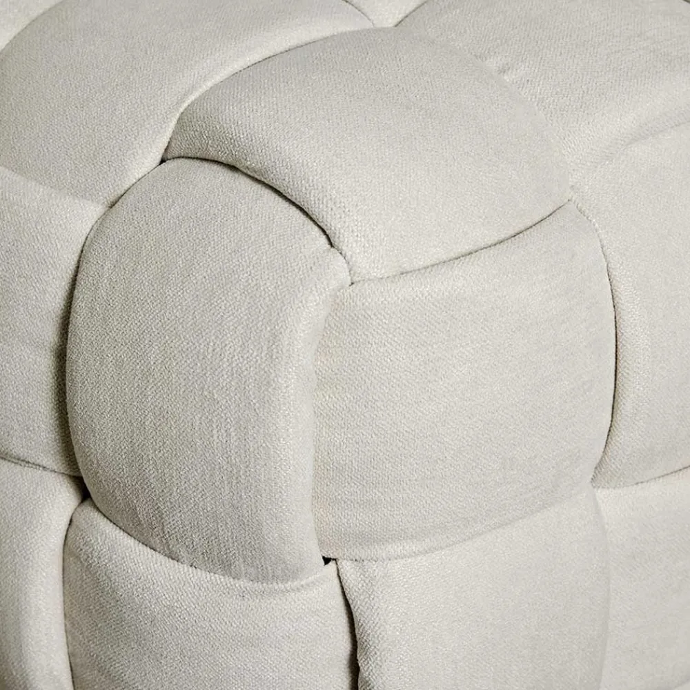 Wohnen Flechtoptik Polsterbank in Cremeweiß - Vignus