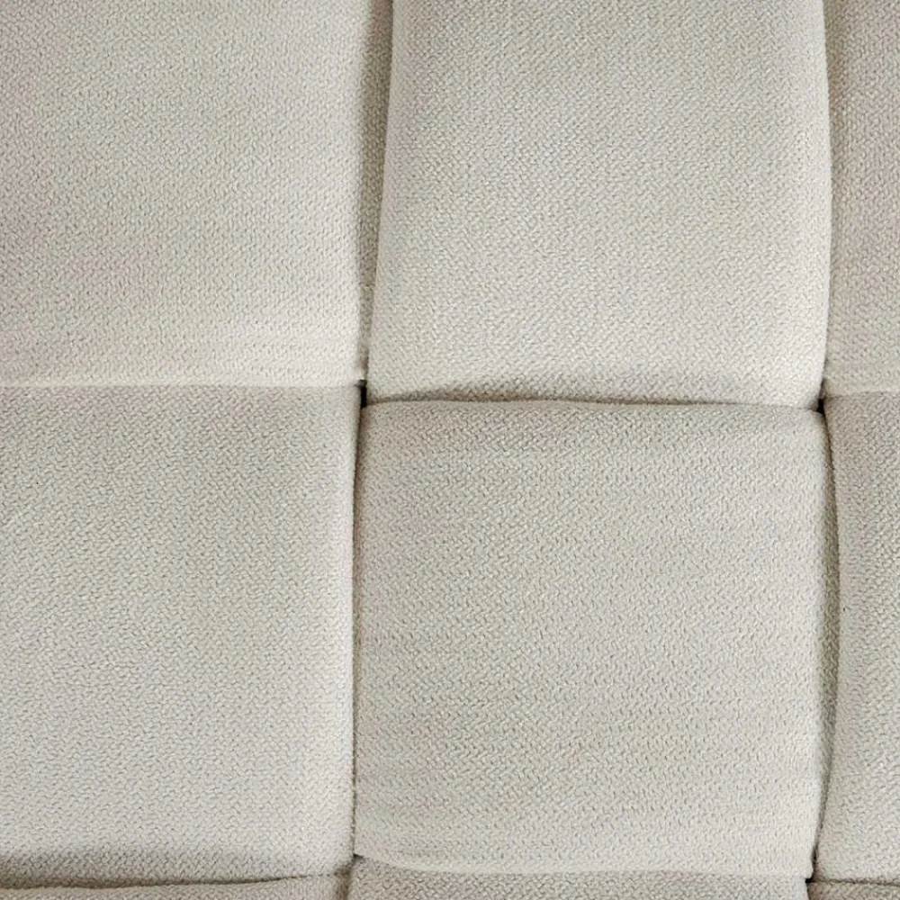 Wohnen Flechtoptik Polsterbank in Cremeweiß - Vignus