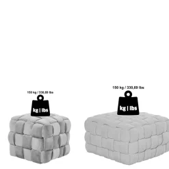 Wohnen Barhocker*Flechtoptik Sitzhocker in Platingrau - Lydosca