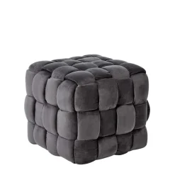 Wohnen Barhocker*Flechtoptik Sitzhocker in Platingrau - Lydosca