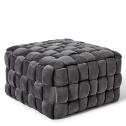 Wohnen Barhocker*Flechtoptik Sitzhocker in Platingrau - Lydosca