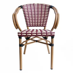 Wohnen Rattanmöbel|Lounge-Gartenmöbel*Flechtsessel aus Kunstrattan in Rot & Weiß - Fascinoso (2er Set)