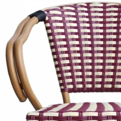 Wohnen Rattanmöbel|Lounge-Gartenmöbel*Flechtsessel aus Kunstrattan in Rot & Weiß - Fascinoso (2er Set)