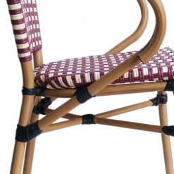 Wohnen Rattanmöbel|Lounge-Gartenmöbel*Flechtsessel aus Kunstrattan in Rot & Weiß - Fascinoso (2er Set)