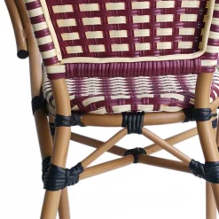 Wohnen Rattanmöbel|Lounge-Gartenmöbel*Flechtsessel aus Kunstrattan in Rot & Weiß - Fascinoso (2er Set)