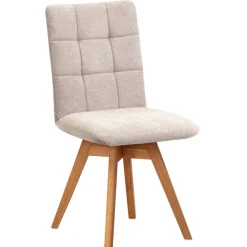 Wohnen Küchenstühle|Esszimmerstühle*Flockstoff-Stühle in Beige - Drojan (2er Set)