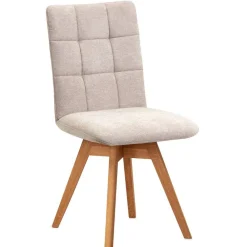 Wohnen Küchenstühle|Esszimmerstühle*Flockstoff-Stühle in Beige - Drojan (2er Set)