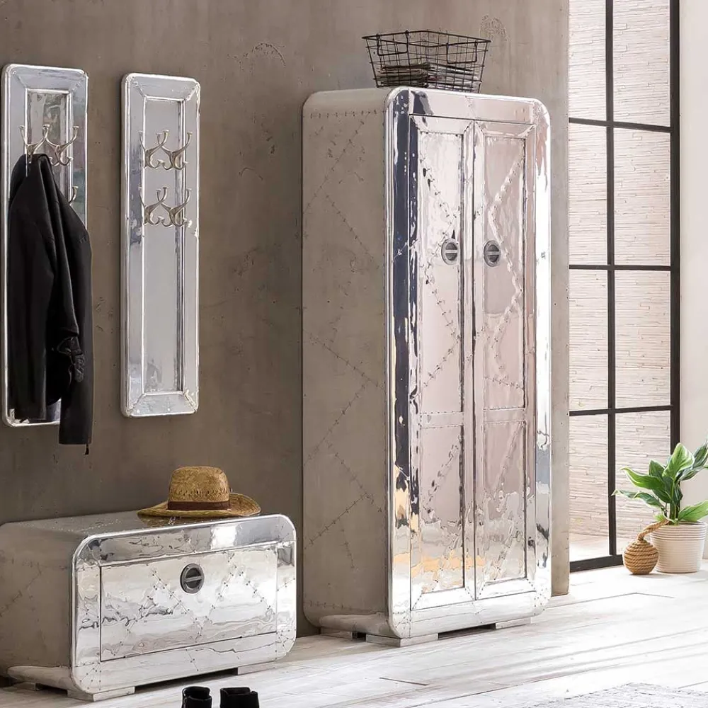 Wohnen Flugzeug Design Flurmöbel aus Alu - Pilot (vierteilig)