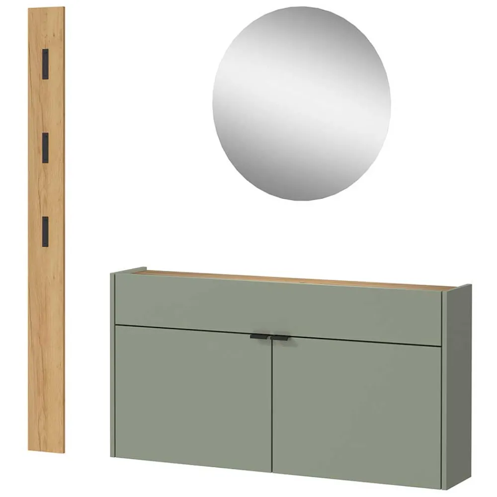 Wohnen Flur Hängeschrank & Garderobe & Spiegel - Point (dreiteilig)