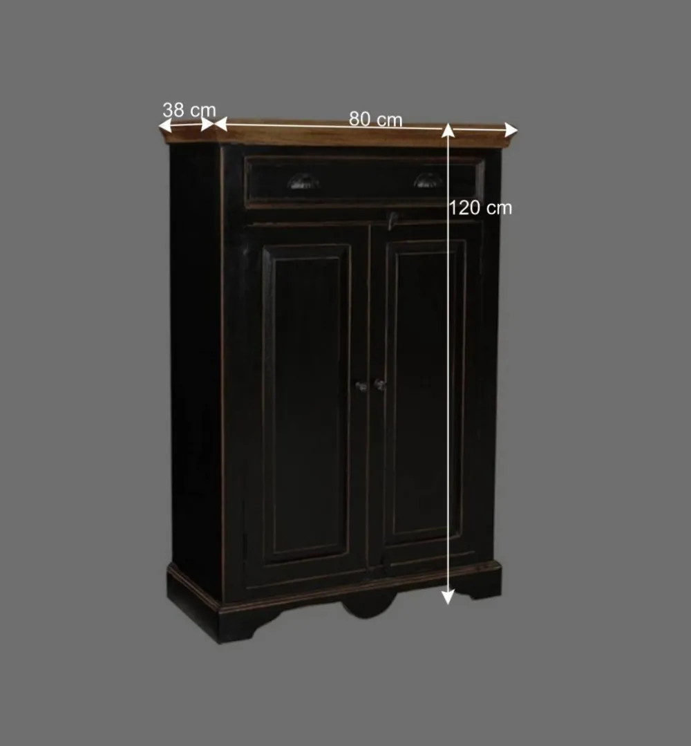 Wohnen Kommoden|Kolonialmöbel*Flur Kommode Sentiments in Schwarz