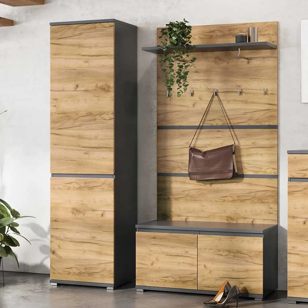 Wohnen Flur Möbel Kombi in Wildeiche - Orsecca (dreiteilig)