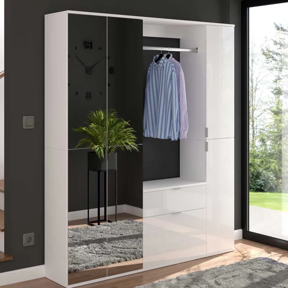 Wohnen Flur Möbelblock kompakt 152x193x34 cm - Ejulia (dreiteilig)