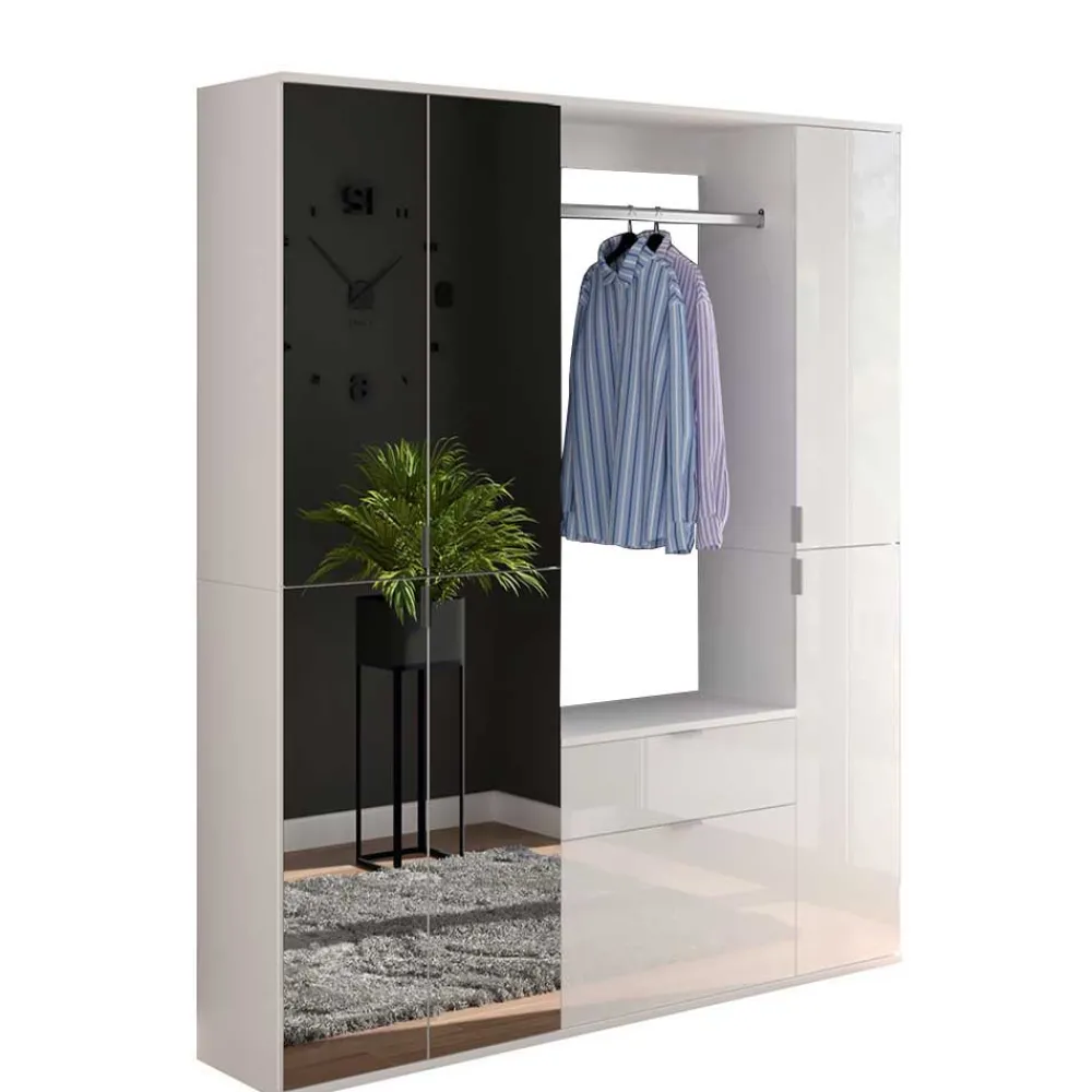 Wohnen Flur Möbelblock kompakt 152x193x34 cm - Ejulia (dreiteilig)