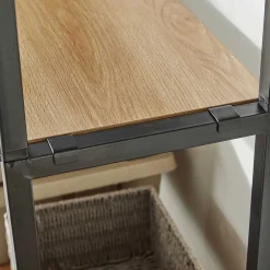 Wohnen Schwarze Möbel|Loft Möbel*Flur Regal Garderobe in Akazie & Schwarz - Ricinga