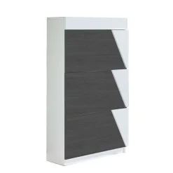 Wohnen Schuhschränke*Flur Schuhkipper in Weiß & Schwarzgrau - Vimal