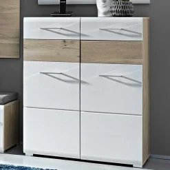 Wohnen Schuhschränke*Flur Schuhschrank Brosgo in Weiß Silbereiche