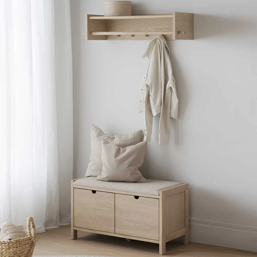 Wohnen Flurbank & Hängegarderobe Set - Pluta (zweiteilig)