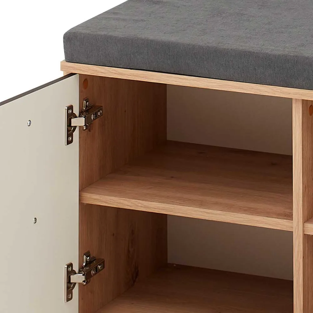 Wohnen Küchenbänke|Sitzbank*Flurbank mit Doppeltür in Schwarz & Wildeiche NB - Zelio