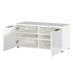 Wohnen Flurbank mit Türen in Weiß mit Glasfront - Kofi