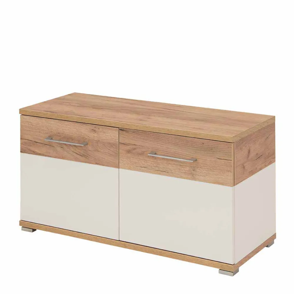 Wohnen Sitzbank|Esszimmerbänke*Flurbank Vicanossa in Weiß Eiche