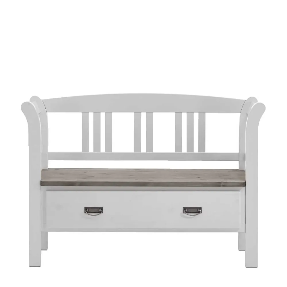 Wohnen Schuhschränke|Küchenbänke*Flurbank Yoan in Weiß Grau