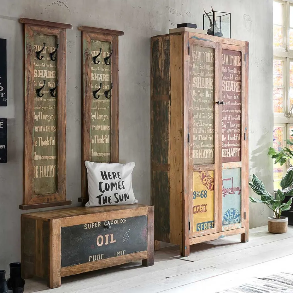 Wohnen Flureinrichtung aus Recyclingholz - Creek (vierteilig)