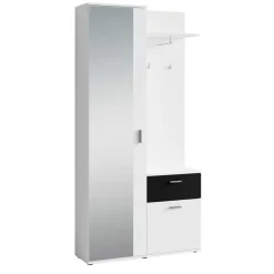 Wohnen Flureinrichtung Garderobe in Weiß Schwarz - Massa