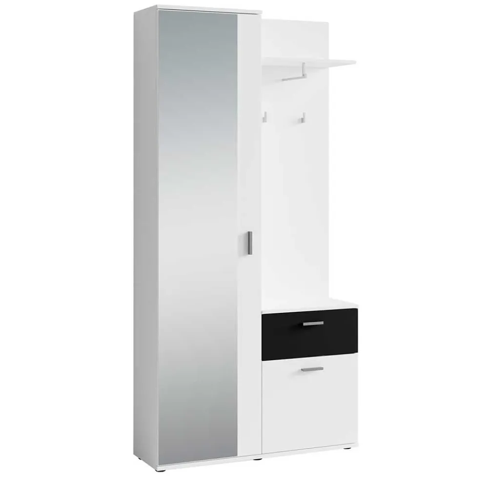 Wohnen Flureinrichtung Garderobe in Weiß Schwarz - Massa