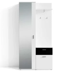 Wohnen Flureinrichtung Garderobe in Weiß Schwarz - Massa