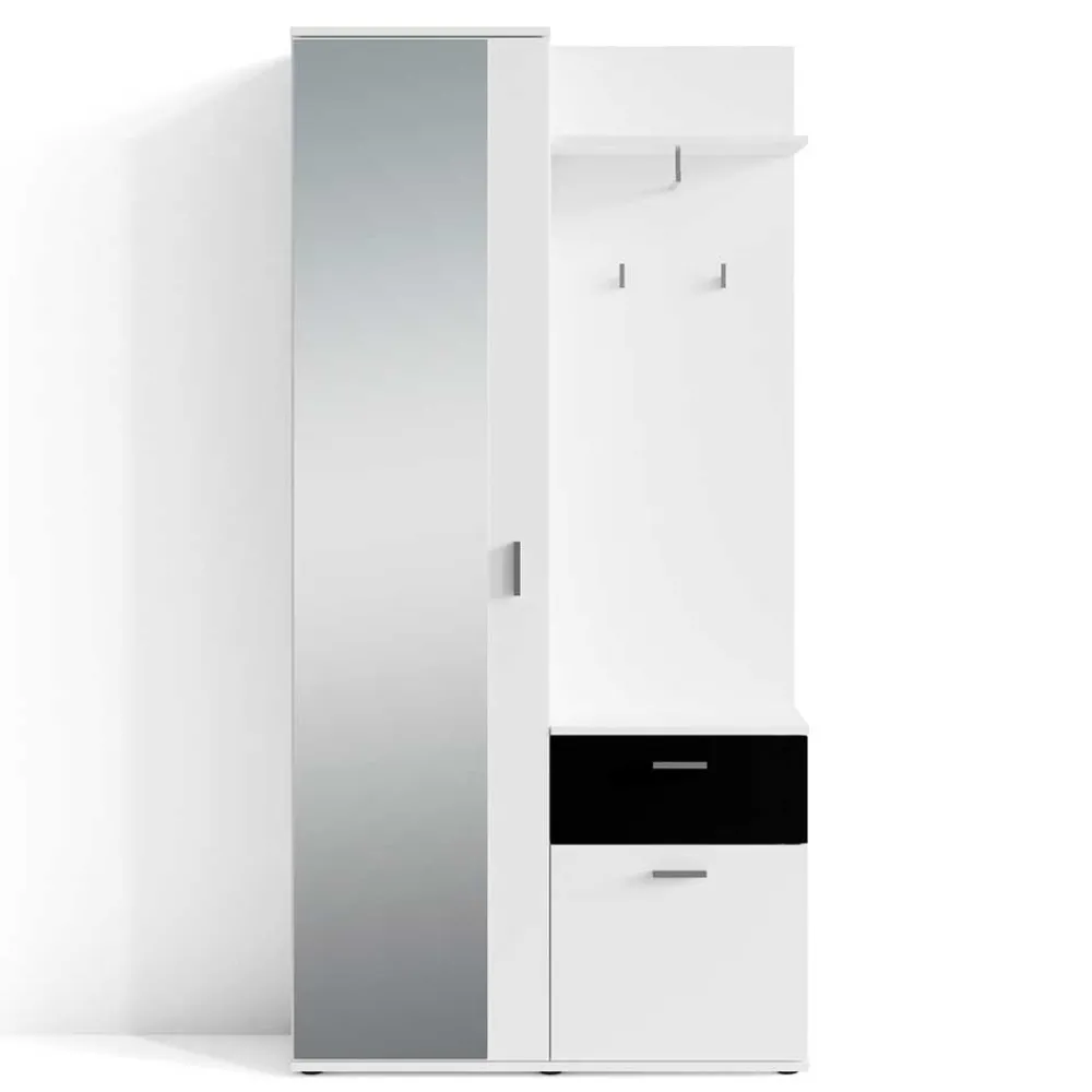 Wohnen Flureinrichtung Garderobe in Weiß Schwarz - Massa