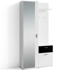 Wohnen Flureinrichtung Garderobe in Weiß Schwarz - Massa