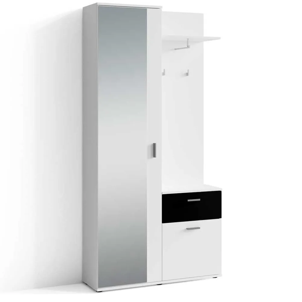 Wohnen Flureinrichtung Garderobe in Weiß Schwarz - Massa