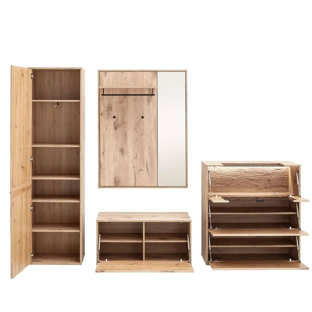 Wohnen Flureinrichtung Komplettset modern - Vapposia (vierteilig)