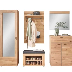 Wohnen Flureinrichtung Komplettset in Natur - Cymbal (fünfteilig)