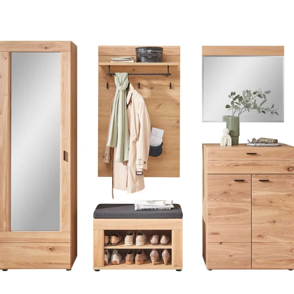 Wohnen Flureinrichtung Komplettset in Natur - Cymbal (fünfteilig)