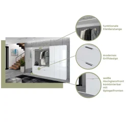 Wohnen Flureinrichtung Schrankwand 212x193x34 cm - Ejulia (dreiteilig)