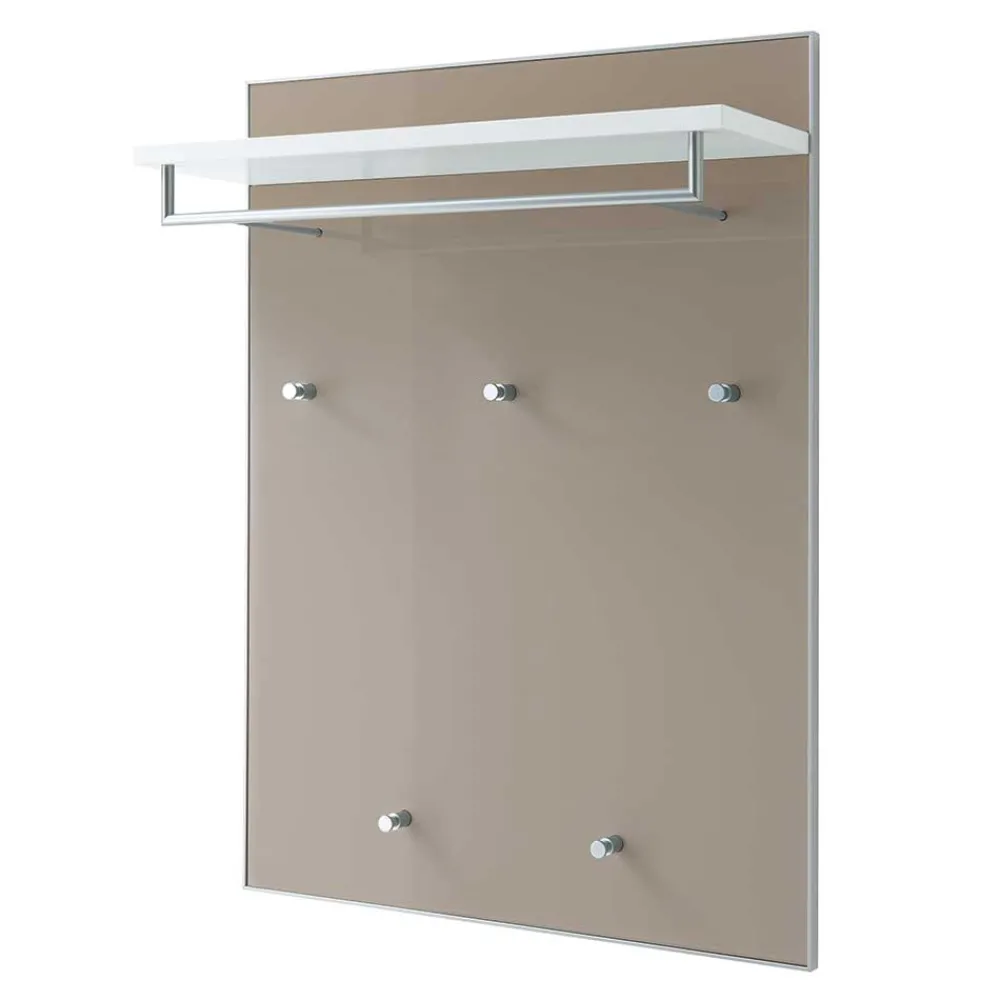 Wohnen Garderoben|Garderoben*Flurgarderobe Srocca in Taupe Glas beschichtet