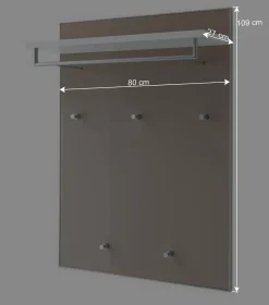 Wohnen Garderoben|Garderoben*Flurgarderobe Srocca in Taupe Glas beschichtet