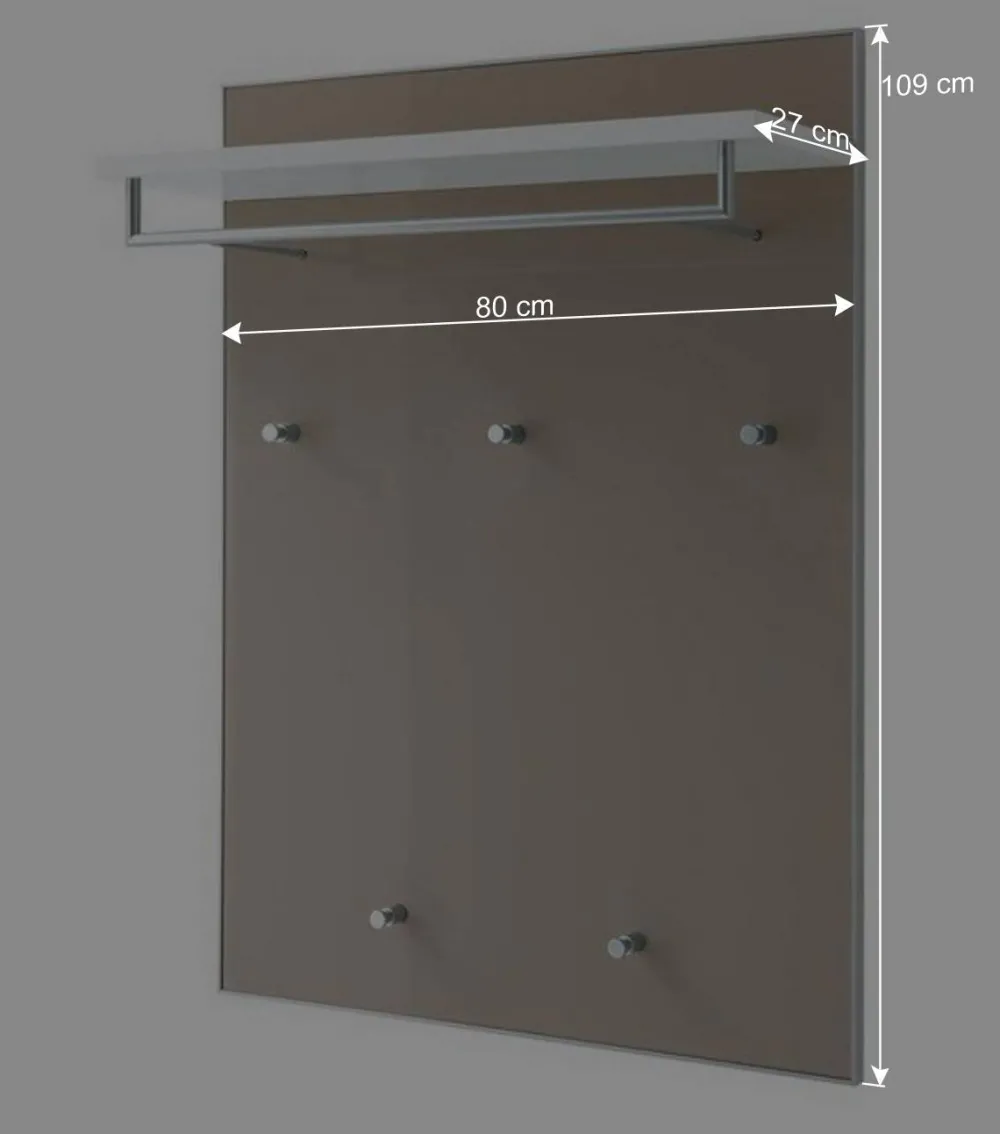 Wohnen Garderoben|Garderoben*Flurgarderobe Srocca in Taupe Glas beschichtet