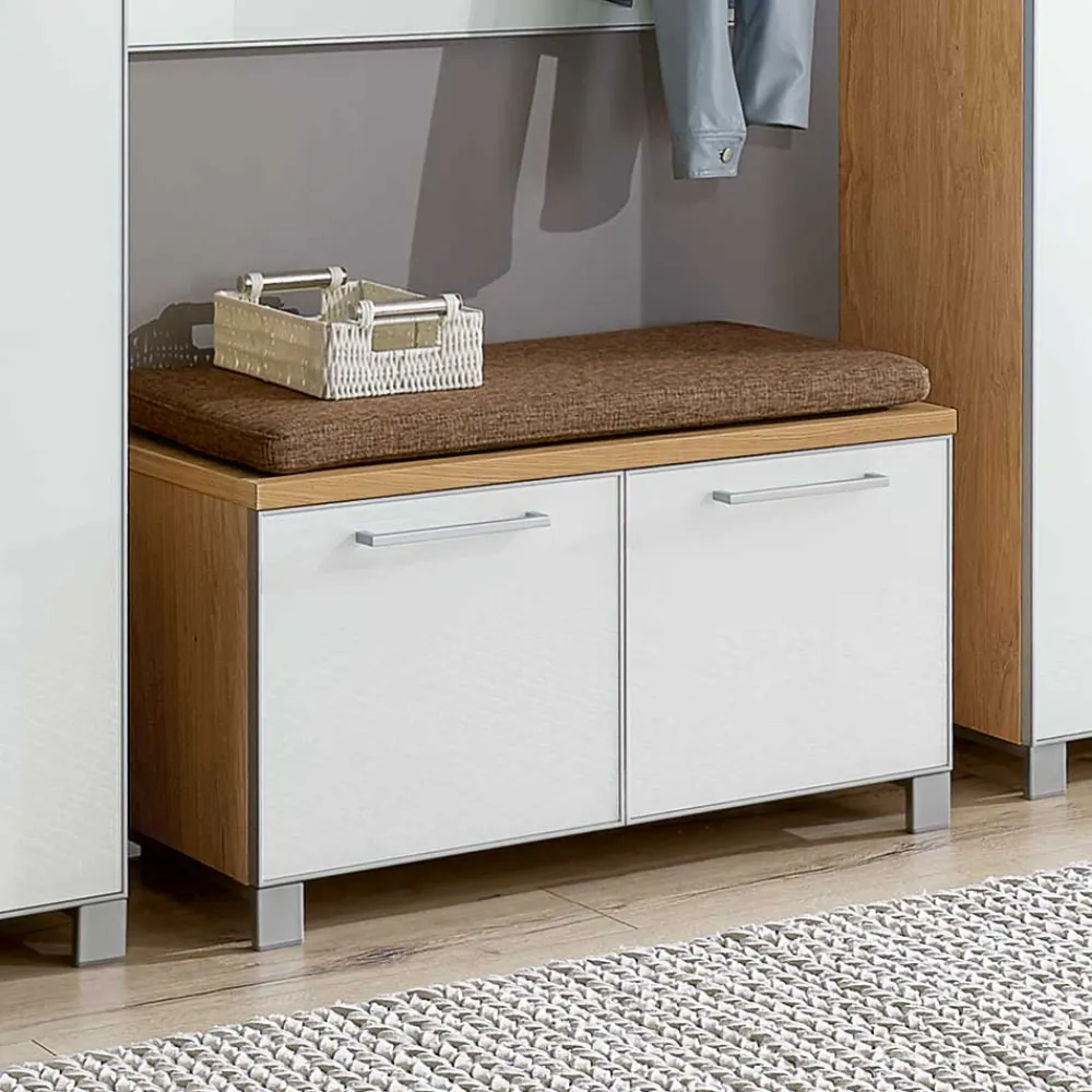 Wohnen Flurgarderobenset Wynoca in Weiß Glas beschichtet (fünfteilig)