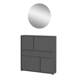 Wohnen Flurkommode und Spiegel Set - Flemingo (zweiteilig)