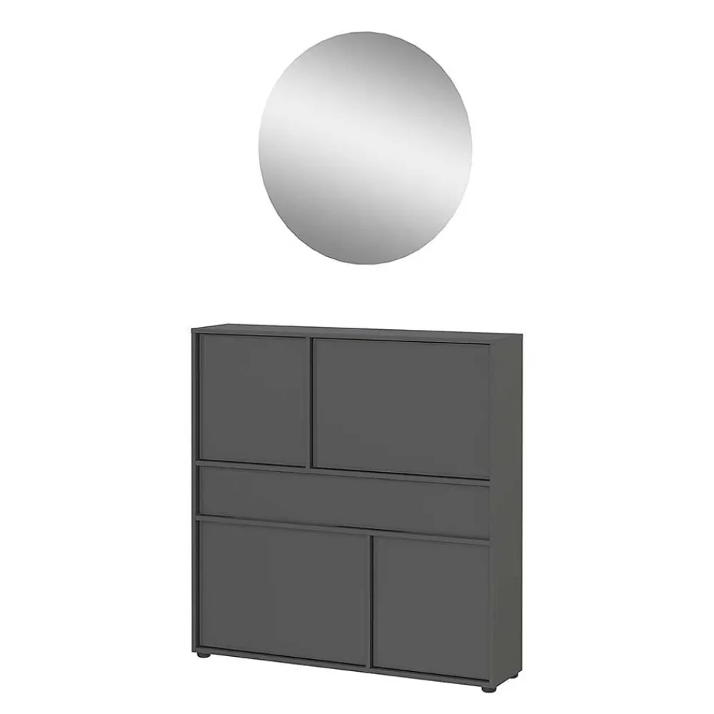 Wohnen Flurkommode und Spiegel Set - Flemingo (zweiteilig)