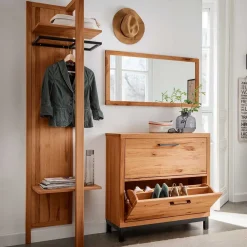 Wohnen Flurmöbel aus Kernbuche & Eisen - Dimphi (dreiteilig)